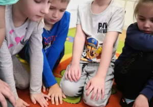 Dzieci dopasowują pasujące zdanie do obrazka.