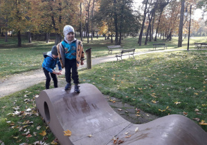 Zabawy w jesiennym parku.