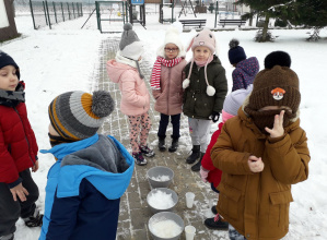 Zimowe zabawy badawcze ze śniegiem