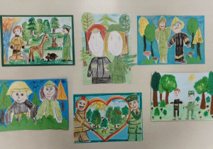 Galeria prac plastycznych na konkurs "Portret Srażaka i Leśnika".