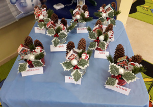 Prezentacja stroików wykonanych przez dzieci.