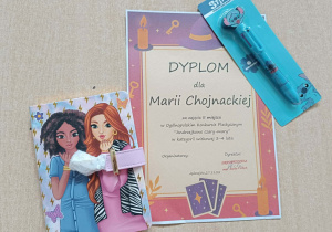 Dyplom i nagroda zdobyta w konkursie