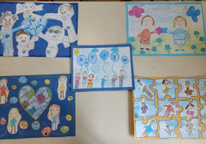 Prace konkursowe na temat "Autyzm - razem tworzymy całość".